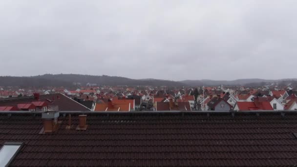 Independent Houses Gothenburg Sweden Aerial Rising — Stockvideo