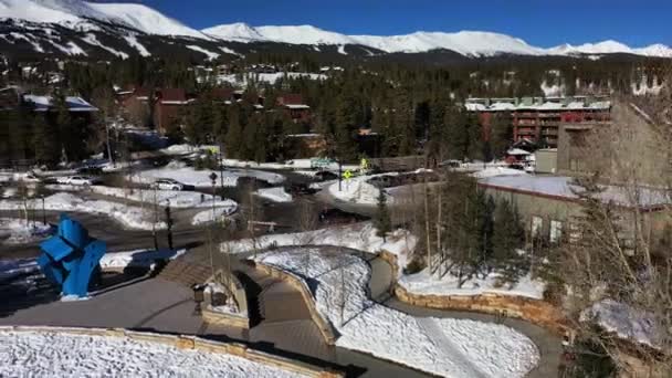 High Angle Aerial Panning View Aspen City Colorado Rocky Mountains — Wideo stockowe