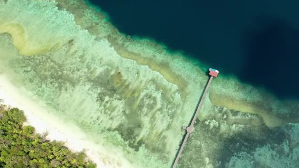 Vuelo Avión Tripulado Zenith Sobre Una Isla Tropical Con Infinitas — Vídeos de Stock