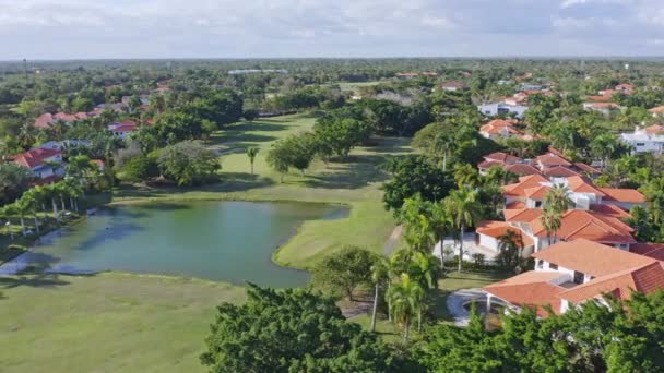 Luxurious Exclusive Metro Country Club Juan Dolio Drone View — Stock video