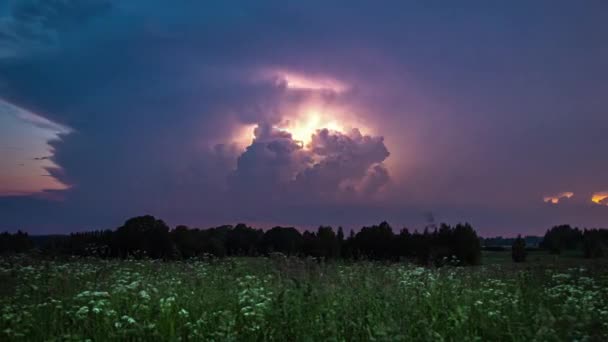 Time Lapse Supercell Moving Right Landscape Weather Phenomena — Stockvideo