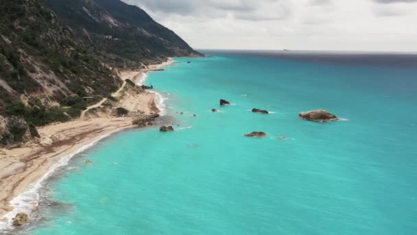 Beautiful Coast Ship Wreck Lefkada — Stockvideo