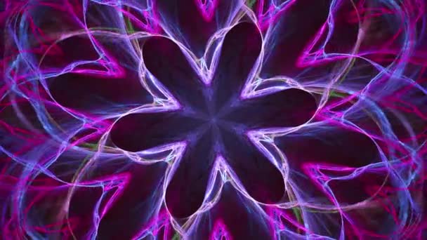 無限の渦巻く星のパターン シームレスなループ 穏やかな精神的な瞑想万華鏡音楽Vjストリーミング背景 — ストック動画
