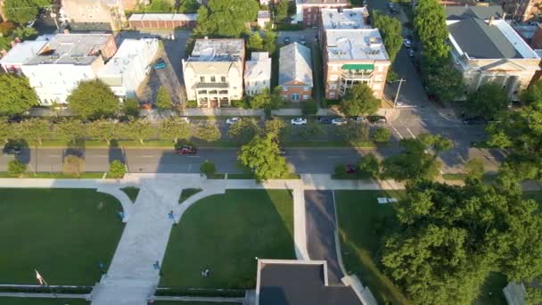 Arthur Ashe Boulevard Virginia Museum History Culture Richmond Aerial View — стоковое видео
