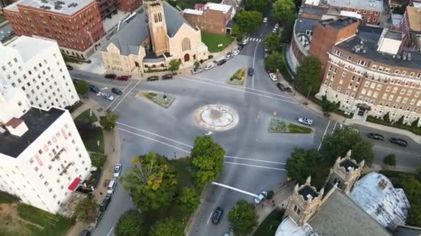 Stewart Circle Monument Avenue Richmond Virginia Usa Aerial Circling View — Vídeos de Stock