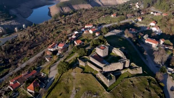 Lindoso Castle Surrounding Landscape Ponta Barca Viana Castelo Portugal Aerial — Vídeo de Stock