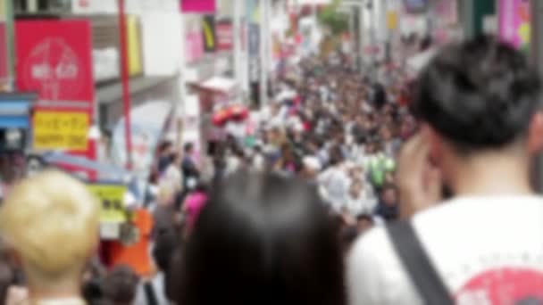 Imagen Borrosa Calle Llena Gente Tokio Japón Durante Hora Punta — Vídeo de stock