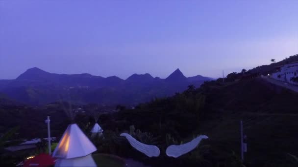 Night Landscape Mountain Form Pyramid Colombia — Stockvideo