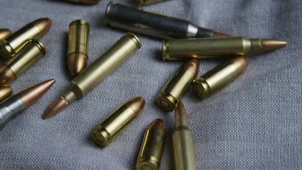 Modern Ammunition Manufacturing Background Bullets Manufacturer Industry Concept Still Shot — Stok Video
