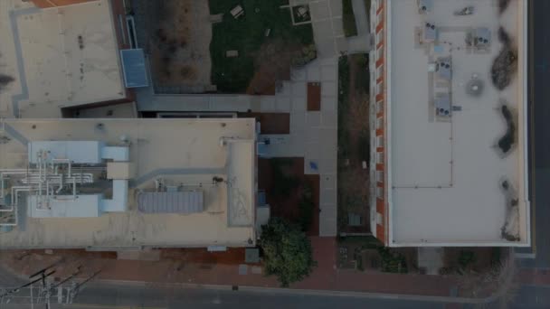 Aerial Top View Buildings Rooftops Durham Downtown North Carolina Usa — Stock Video