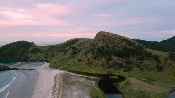 Prachtig Uitzicht Maungapiko Hill Buurt Van Spirits Bay Camping North — Stockvideo