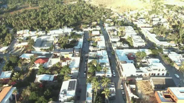 Vista Aérea Los Steets Todos Santos Baja California Sur México — Vídeos de Stock