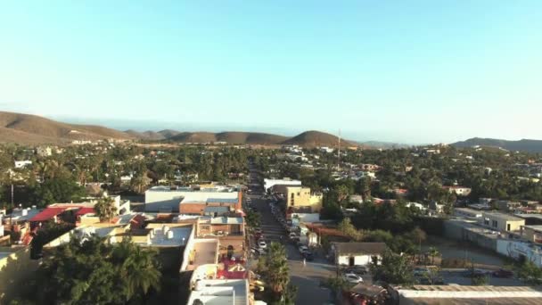 Aerial View Steets Todos Santos Baja California Sur Mexico — ストック動画