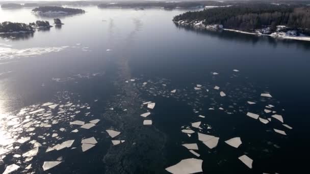 Ice Rafts Archipelago Sea Finland — Stockvideo