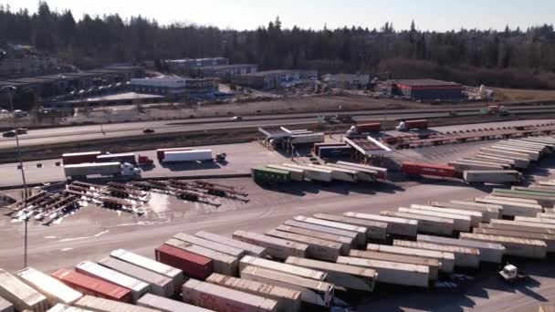 Centro Logístico Vancouver Canadá Vista Panorâmica Aérea — Vídeo de Stock