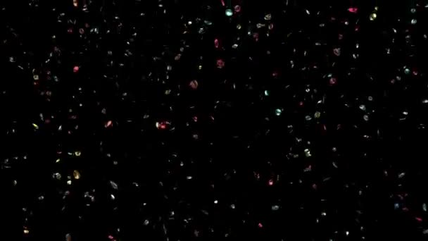 Barevné lesklé třpytivé Confetti Falling Animation Částice Pozadí Seamles Loopable Animation 4K, Mohl by být použit pro narozeniny oslavy Vánoční Nový rok nebo související videa.