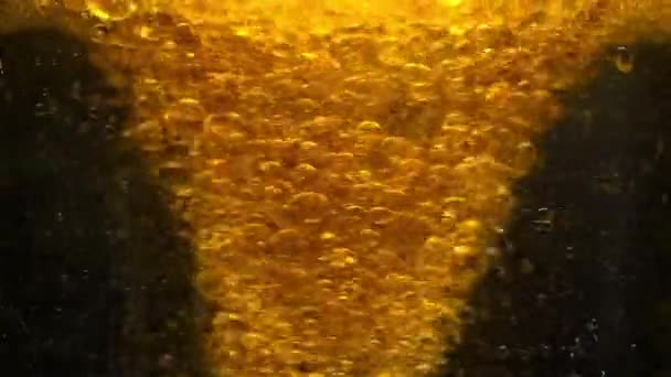 Yellow Oil Bubbles Voretex Spinning Abstract Background Looped Video — Vídeo de Stock