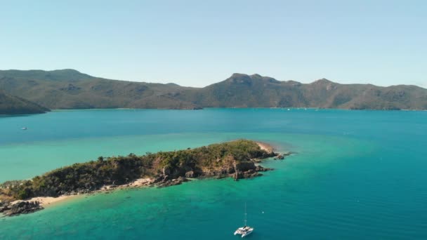 Whitsunday Islands Park Queensland Australien Luftaufnahme Des Schönen Meeres Von — Stockvideo