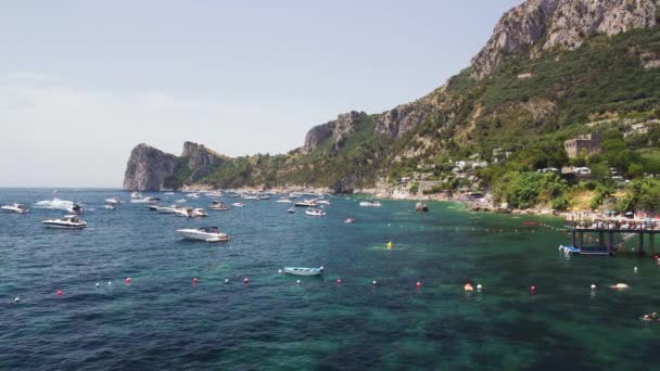 View Amalfi Coast Punta Campanella Natural Park Italy Coast Summer — стоковое видео