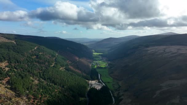Glenmalure Wicklow Ireland February 2022 Drone Tracks Southwest Valley Rathdrum — 비디오