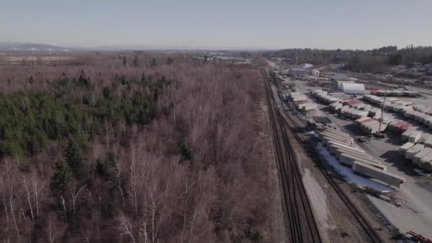 Vue Aérienne Latérale Quai Conteneurs Dans Terminal Maritime Vancouver Canada — Video