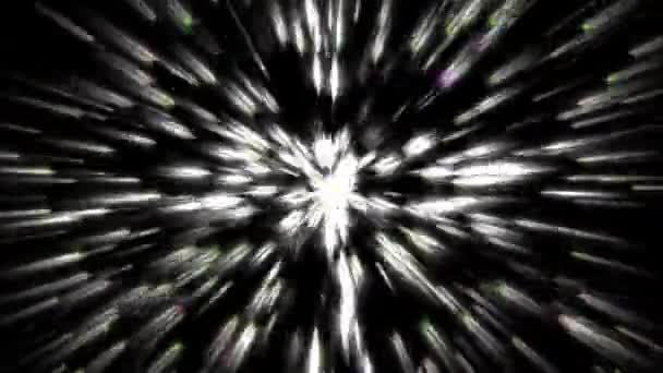 Snel Bewegend Ruimte Effect Straal Animatie Achtergrond — Stockvideo