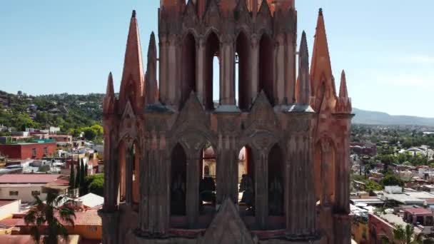 Veduta Dettagliata Della Bellissima Cattedrale San Miguel Allende Guanajuato Messico — Video Stock