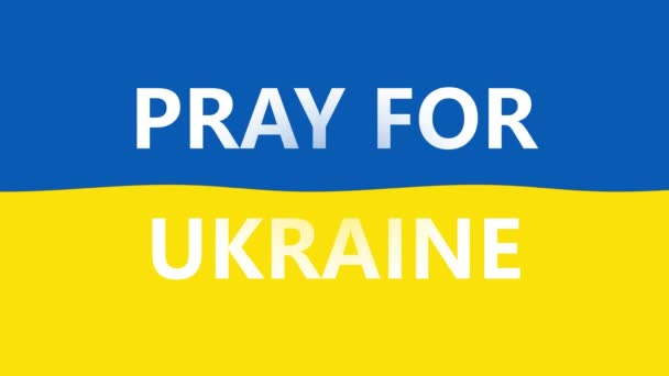 Weißes Wort Pray Ukraine Verschwindet Ukraine Flagge — Stockvideo
