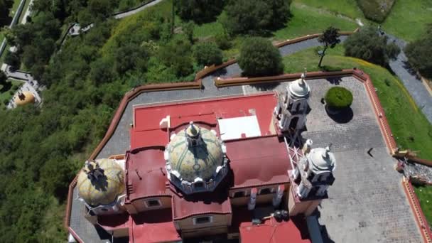 Cathedral Cholula City Close Puebla Mexico — ストック動画