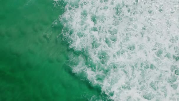 Picturesque Water Waves Forming White Foam Hitting Each Other Rising — Video Stock