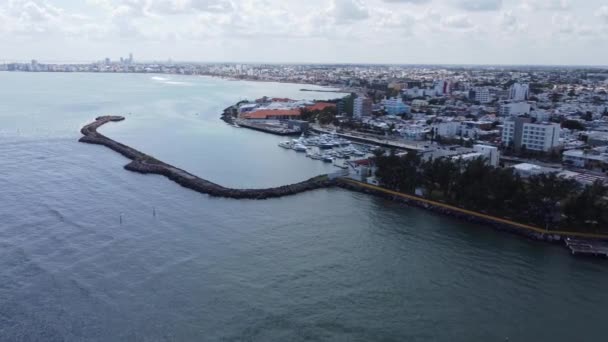 Panoramic Aerial View Architectural Landscape Puerto Veracruz Beautiful Cityscape Shores — Vídeo de Stock