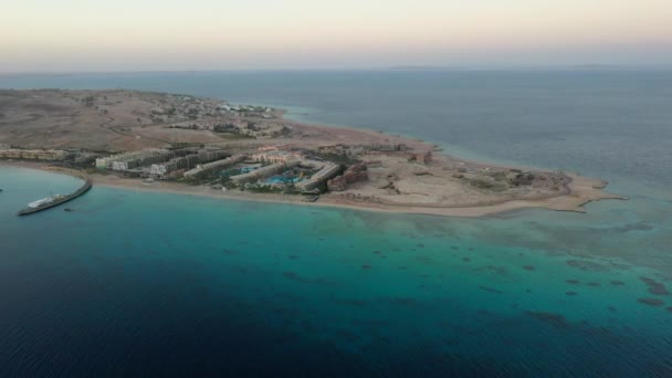 Aerial Drone Shot Somo Point Island Red Sea — ストック動画