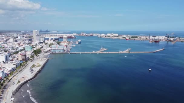 Strand Natuur Veracruz Mexico Luchtfoto Panorama Van Schoon Licht Groen — Stockvideo