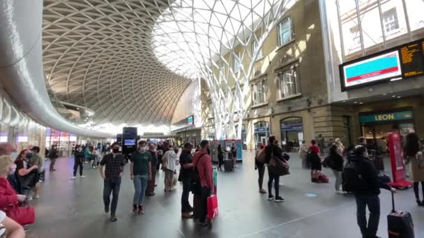 Kings Cross Station London Major Rail Hub National Trains Kings — Stockvideo