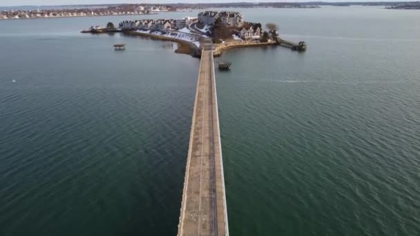 Aerial View Neighborhood Island Hull Massachusetts Multi Family Homes — Video