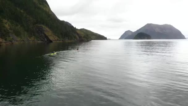 Flying Mavic Pro Drone Orca Island Resurrection Bay Right Seward — Video Stock