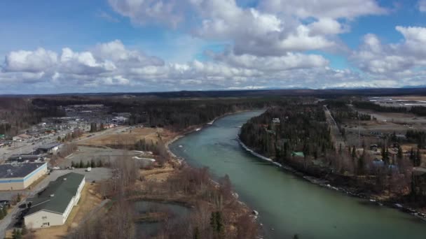 Una Mirada Río Kenai Soldotna Alaska Durante Abril — Vídeos de Stock