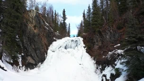 Повітряний Вид Водоспад Джуно Поблизу Купер Лейверн Аляска Частина Шляху — стокове відео