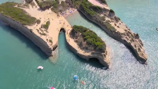 Veduta Aerea Panoramica Delle Formazioni Rocciose Arenaria Del Canal Amour — Video Stock
