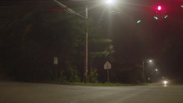 Red Nissan 240Sx Speeds Intersection Night — Video