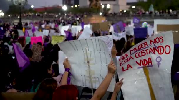 Monterrey Mexico March 8Th 2022 Women Protesting International Womens Day — Wideo stockowe