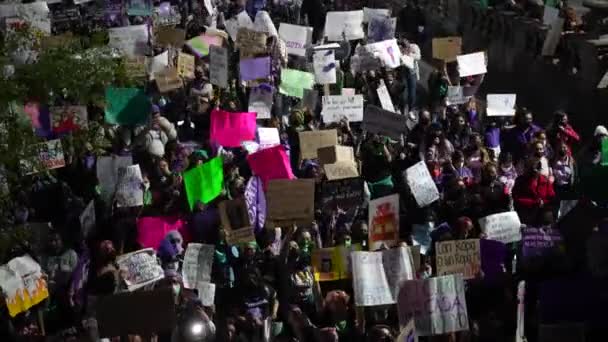 Monterrey Mexico March 8Th 2022 Thousands Women Marching City International — Stockvideo