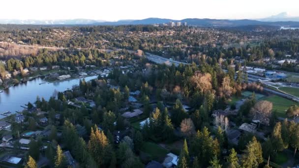 Cinematic Aerial Drone Footage Medina Hunts Point Yarrow Point Clyde — Wideo stockowe