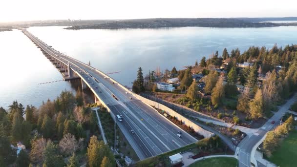 Cinematic Aerial Drone Footage Laurelhurst Hunts Point Yarrow Point Clyde — Video Stock