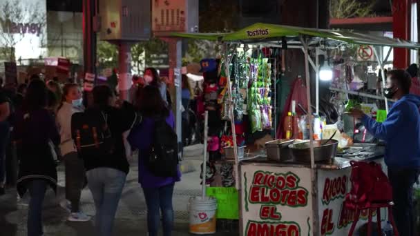 Monterrey Mexiko Března 2022 Tisíce Žen Pochodují Městem Během Mezinárodního — Stock video