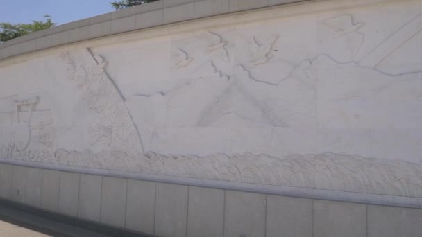 Engraved Wall Friendship Park Showing What Great Ethiopia — Stock Video