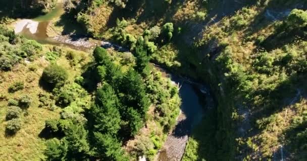 Lot Wznoszący Się Wąwozu Rzeki Mangawharariki Nowa Zelandia — Wideo stockowe