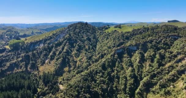 Approach Flight Ruahine Range Dazzling Summers Day New Zealand — Wideo stockowe