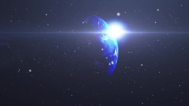 Planeta Terra Espaço Com Uma Luz Brilhante Sua Superfície — Vídeo de Stock