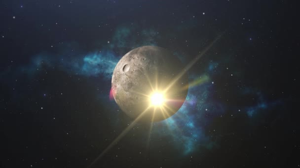 Egy Csillagködös Hátterű Bolygó — Stock videók